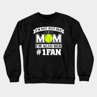 Mom Number One Fan Softball Baseball Player Crewneck Sweatshirt